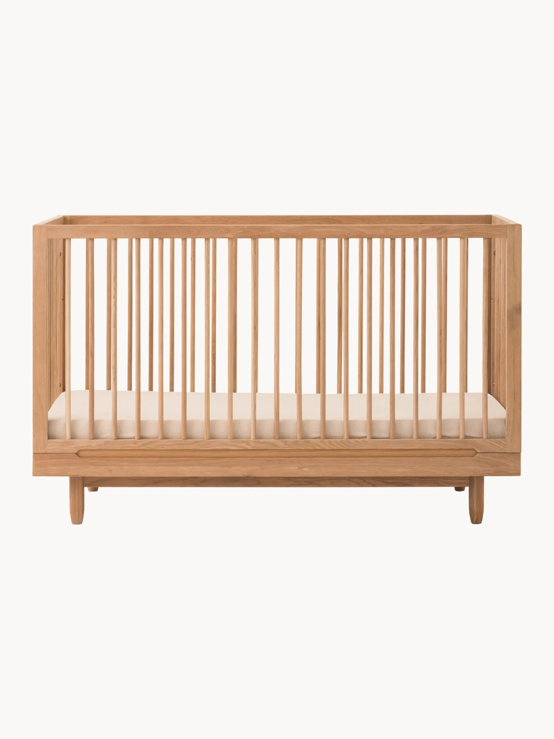 Lettino per bambini regolabile in altezza in legno di quercia Pure, 70 x 140 cm