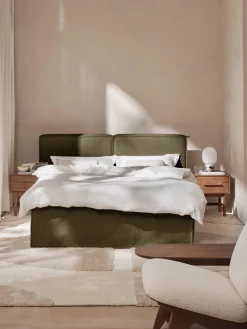 Letto boxspring in bouclé Lennon