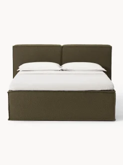 Letto boxspring in bouclé Lennon