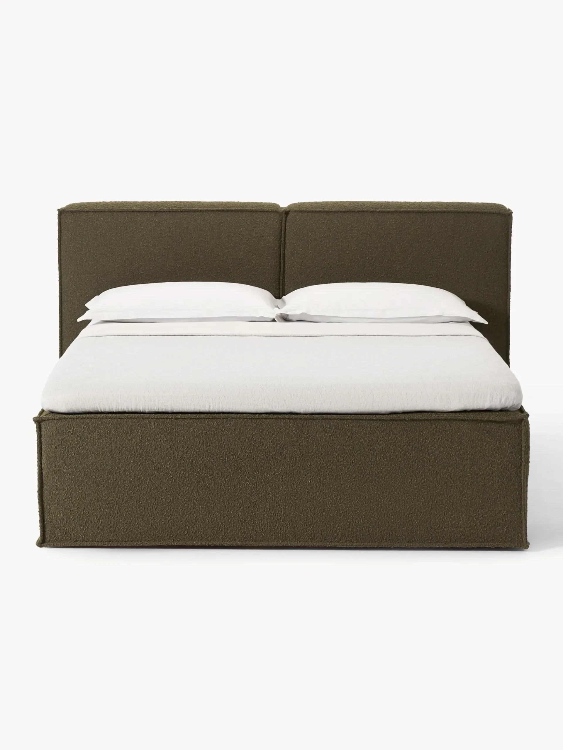 Letto boxspring in bouclé Lennon