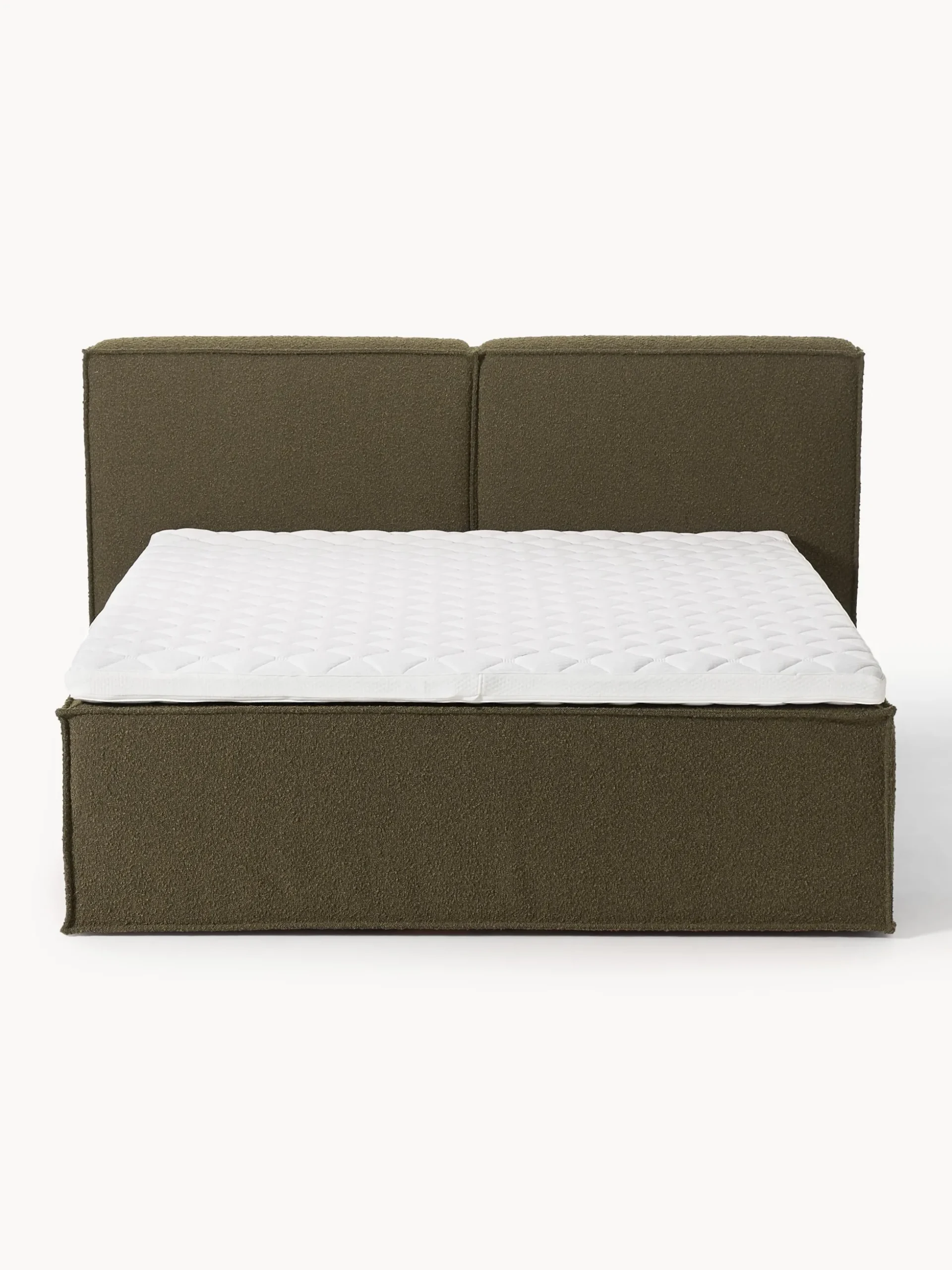 Letto boxspring in bouclé Lennon