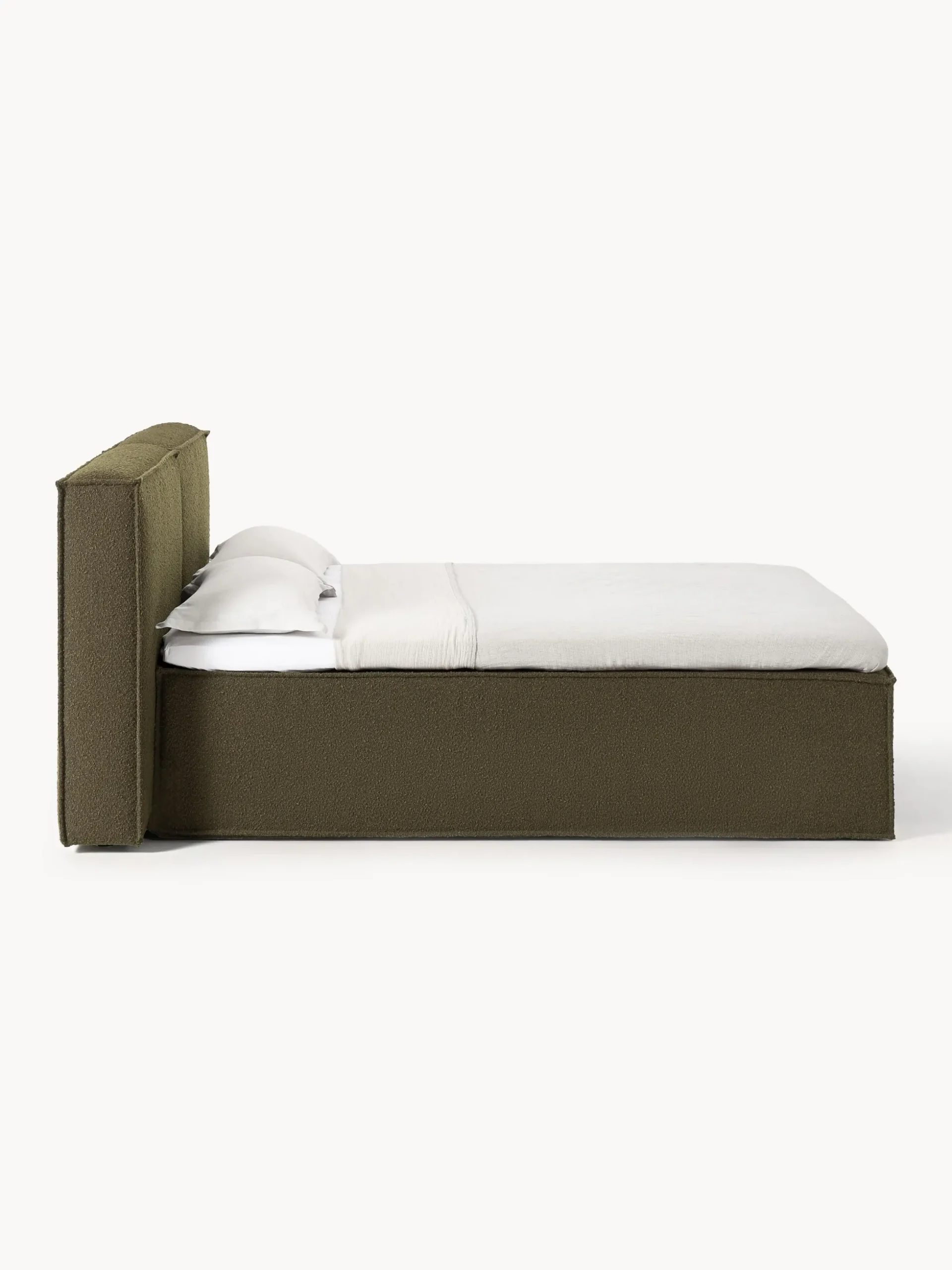 Letto boxspring in bouclé Lennon