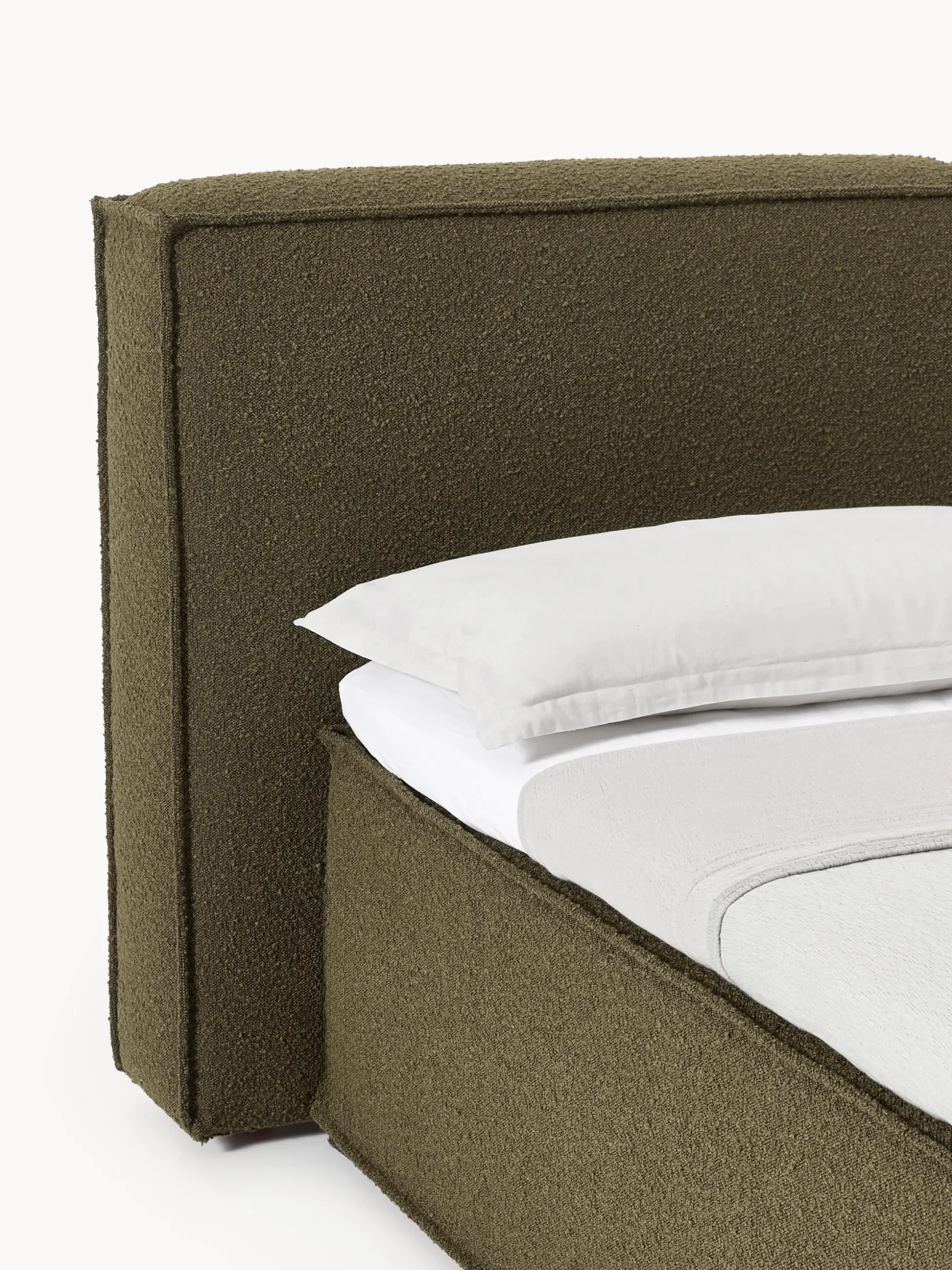 Letto boxspring in bouclé Lennon