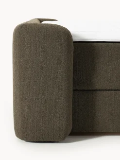 Letto boxspring in bouclé con contenitore Perla