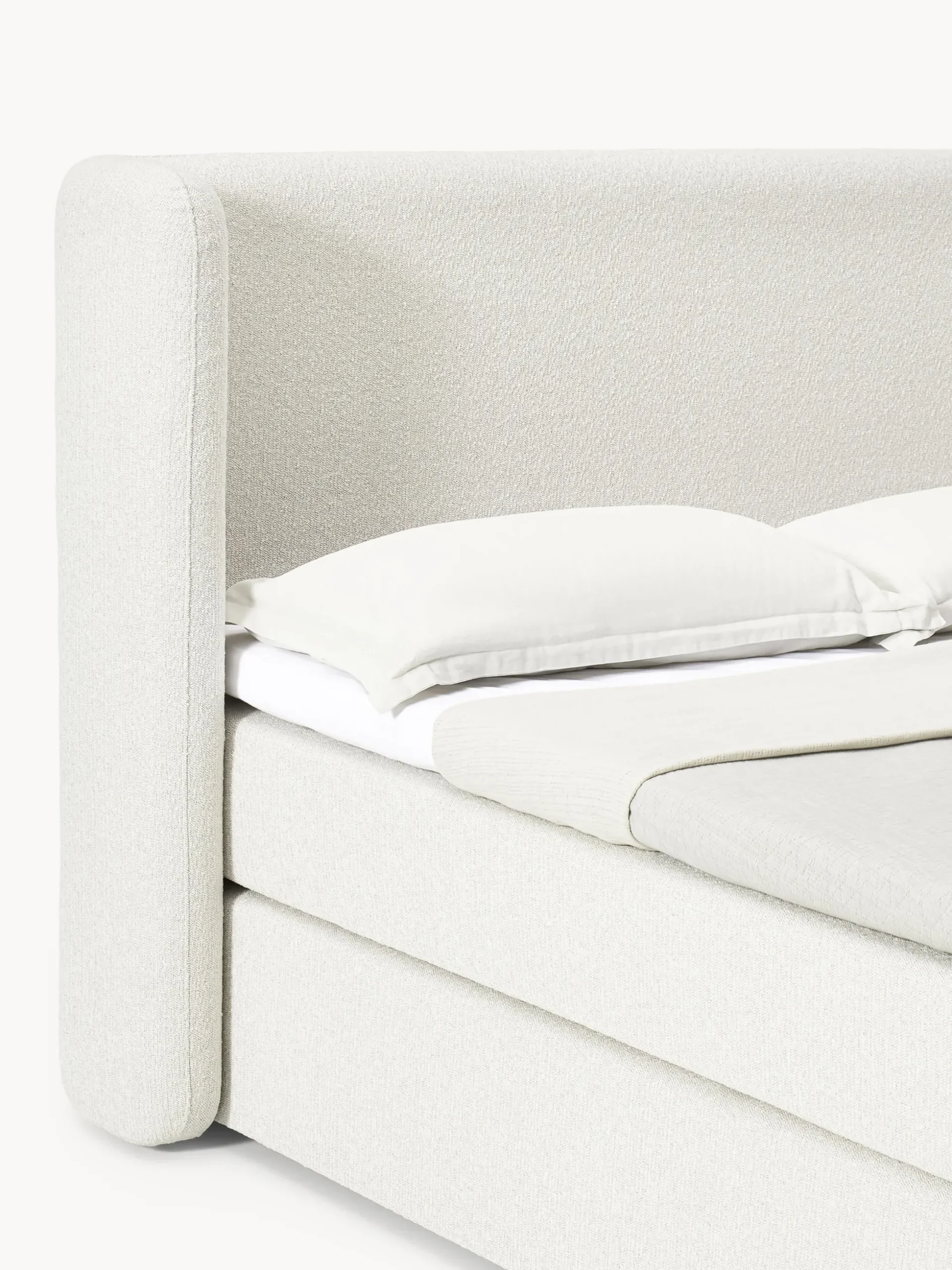 Letto boxspring in bouclé Perla