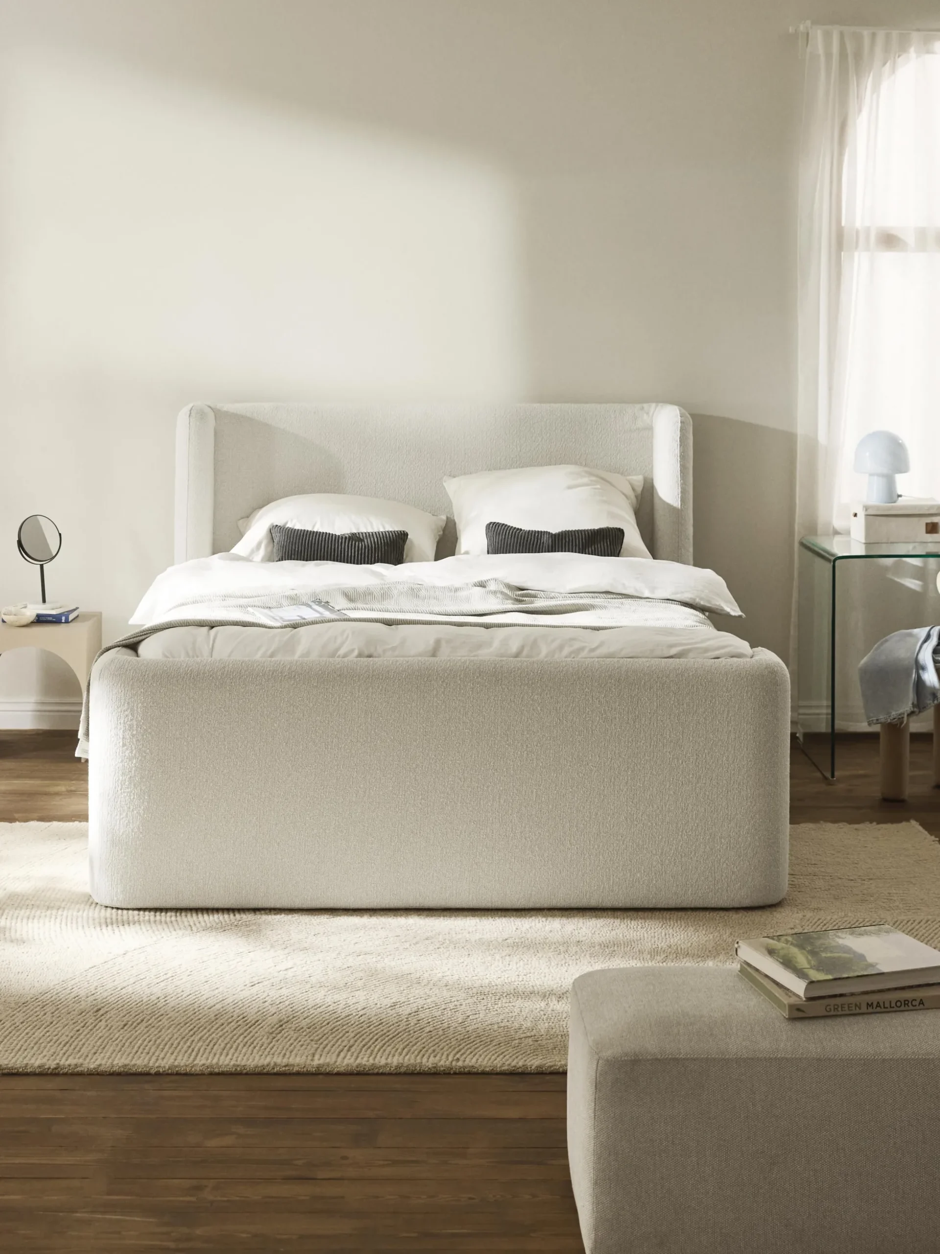 Letto boxspring in bouclé Perla