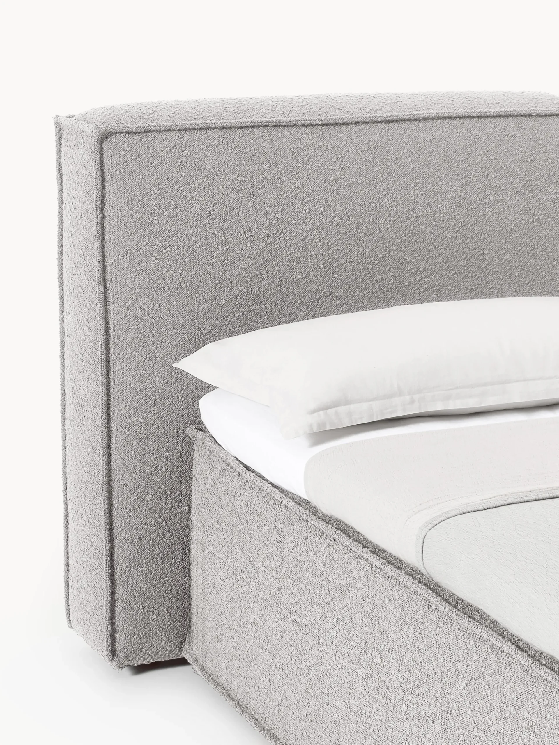 Letto boxspring in bouclé Lennon