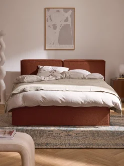 Letto boxspring in bouclé Lennon