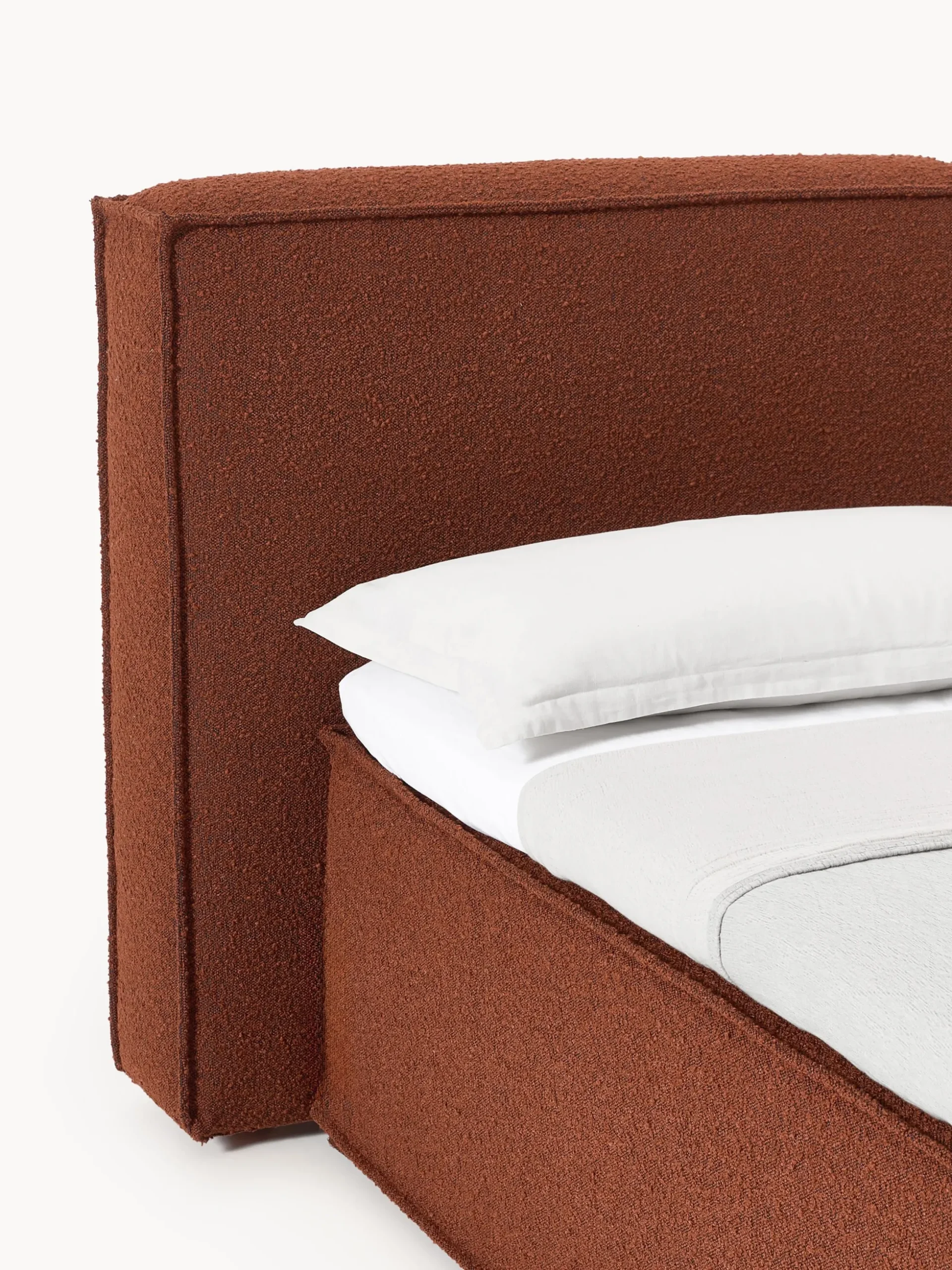 Letto boxspring in bouclé Lennon