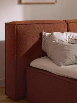Letto boxspring in bouclé Lennon