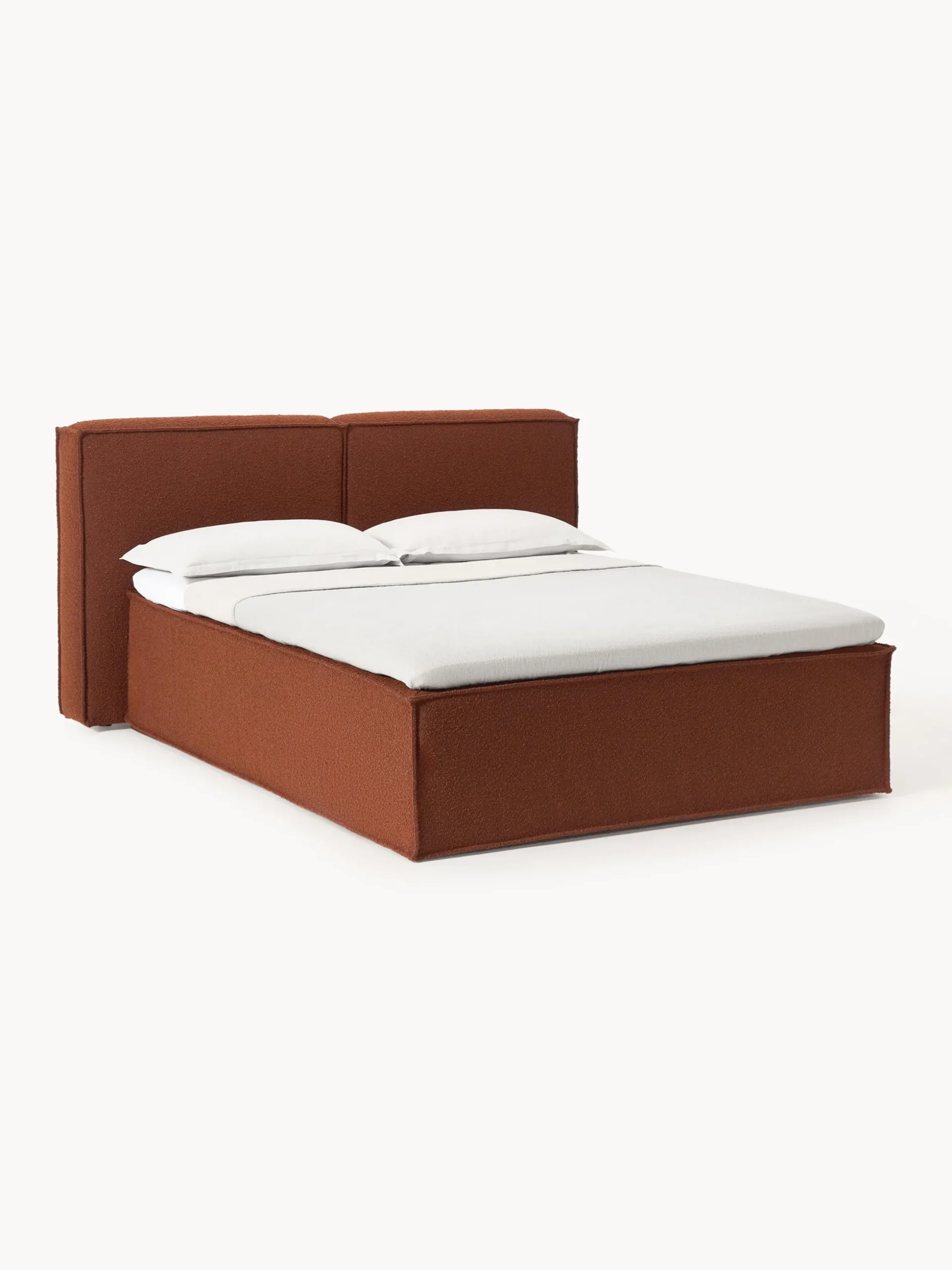 Letto boxspring in bouclé Lennon