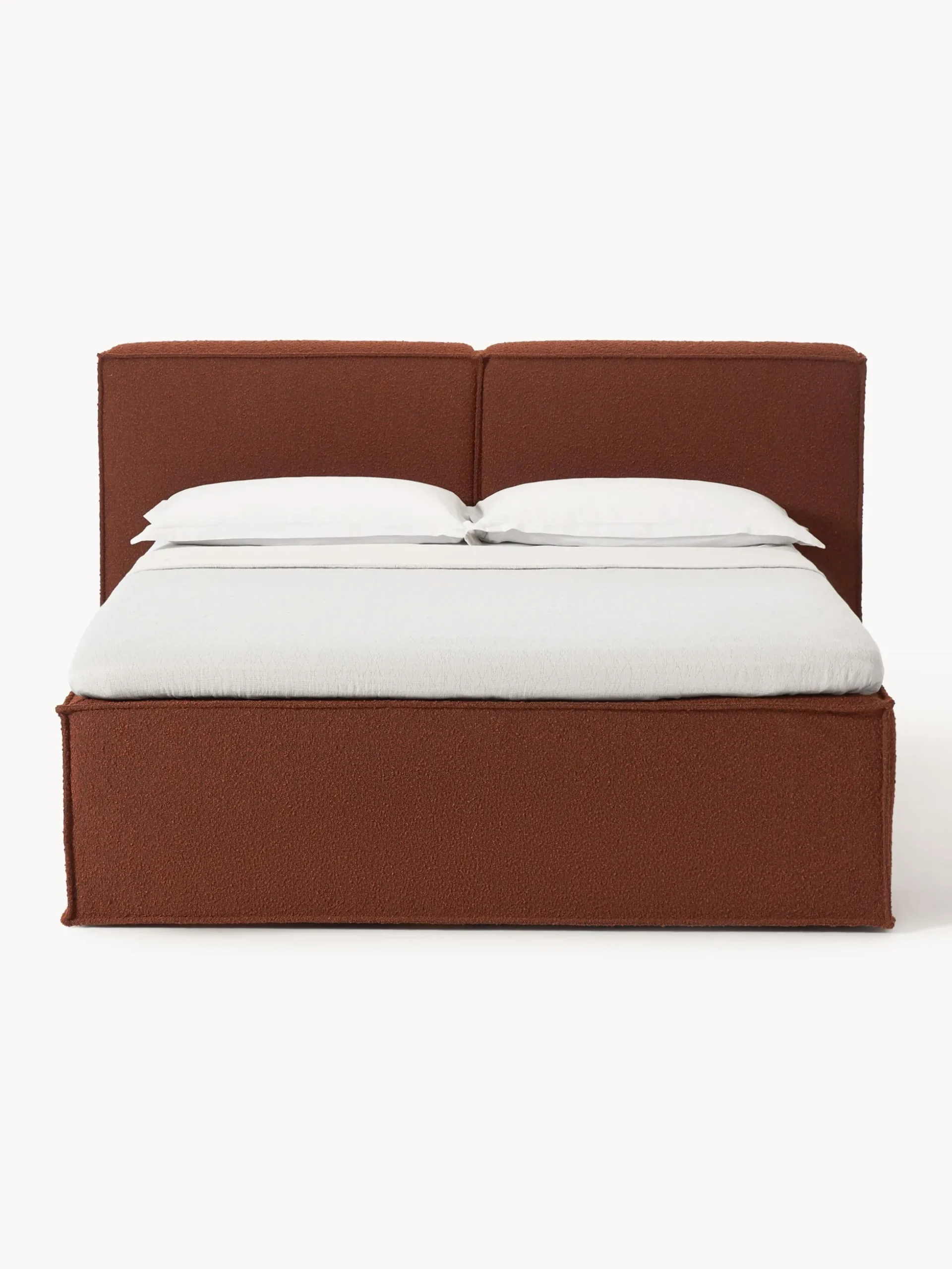 Letto boxspring in bouclé Lennon
