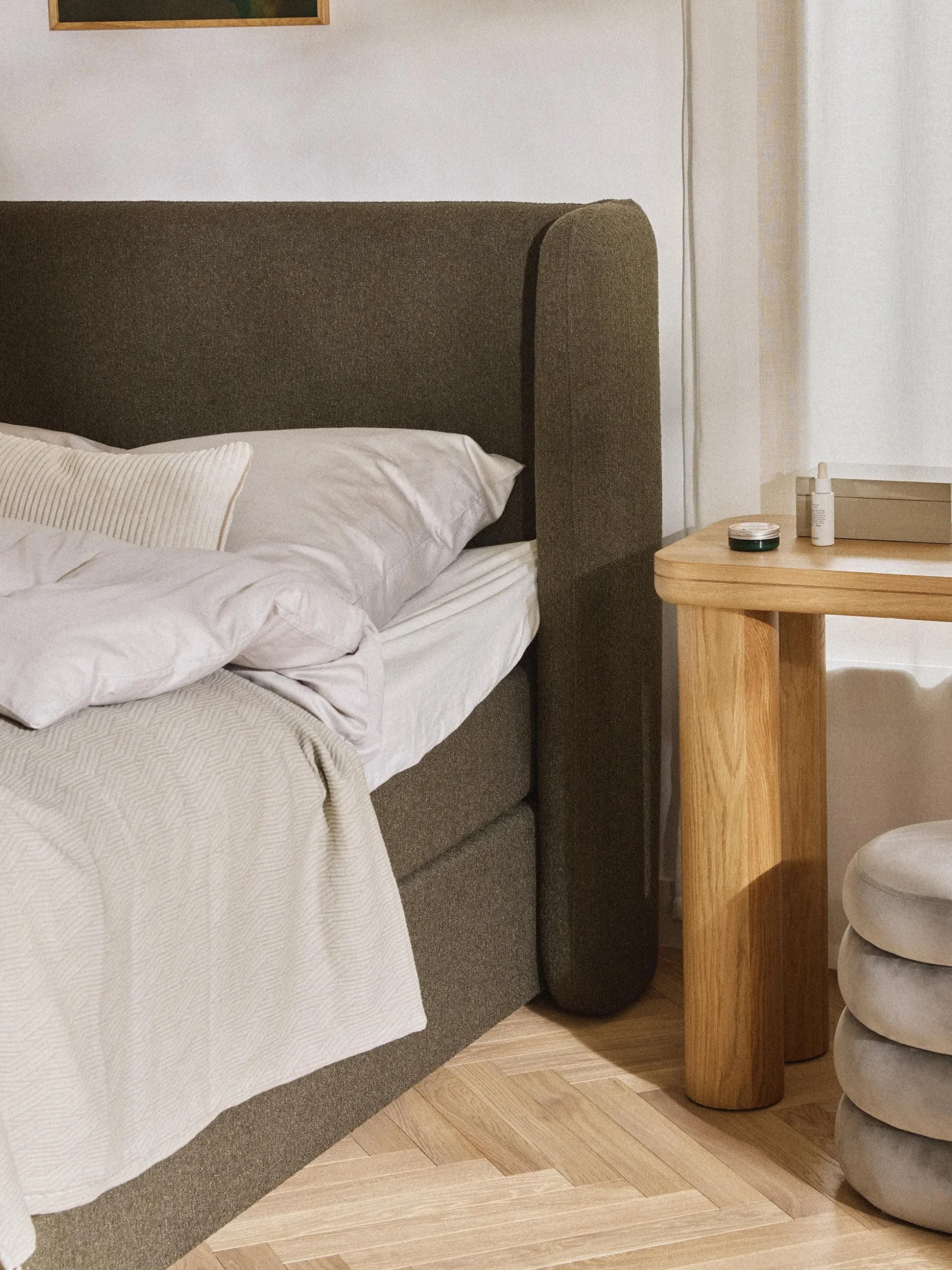 Letto boxspring in bouclé Perla