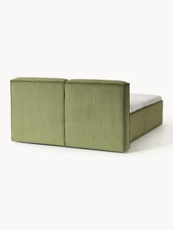 Letto boxspring in velluto a coste Lennon