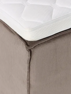 Letto boxspring in velluto a coste Lennon