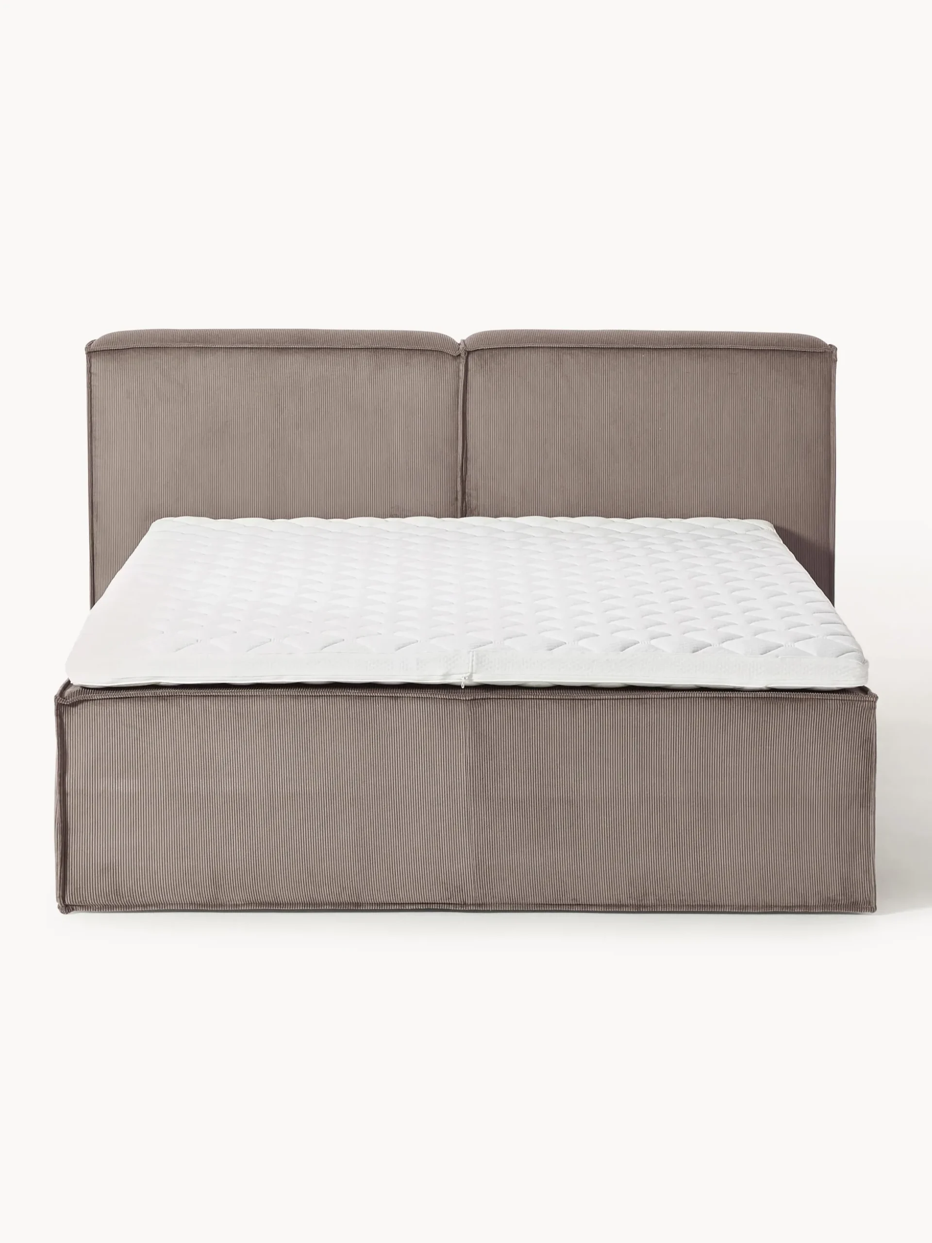 Letto boxspring in velluto a coste Lennon