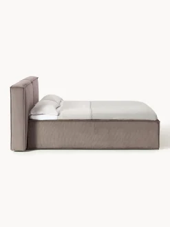 Letto boxspring in velluto a coste Lennon