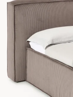 Letto boxspring in velluto a coste Lennon