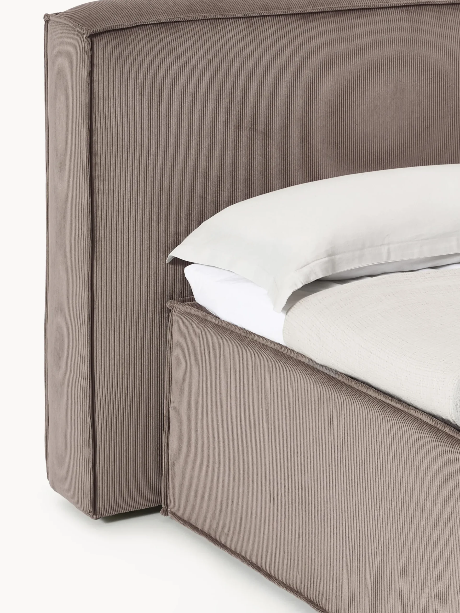 Letto boxspring in velluto a coste Lennon