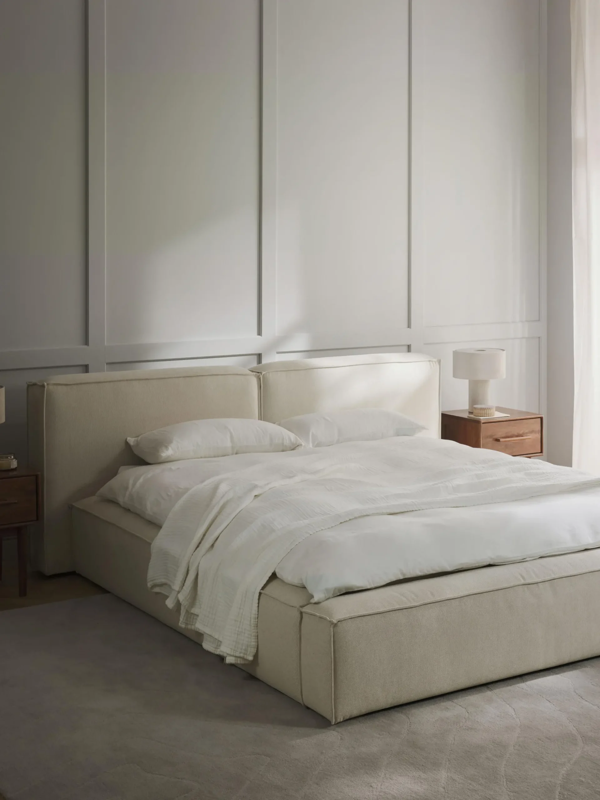 Letto imbottito con contenitore Lennon
