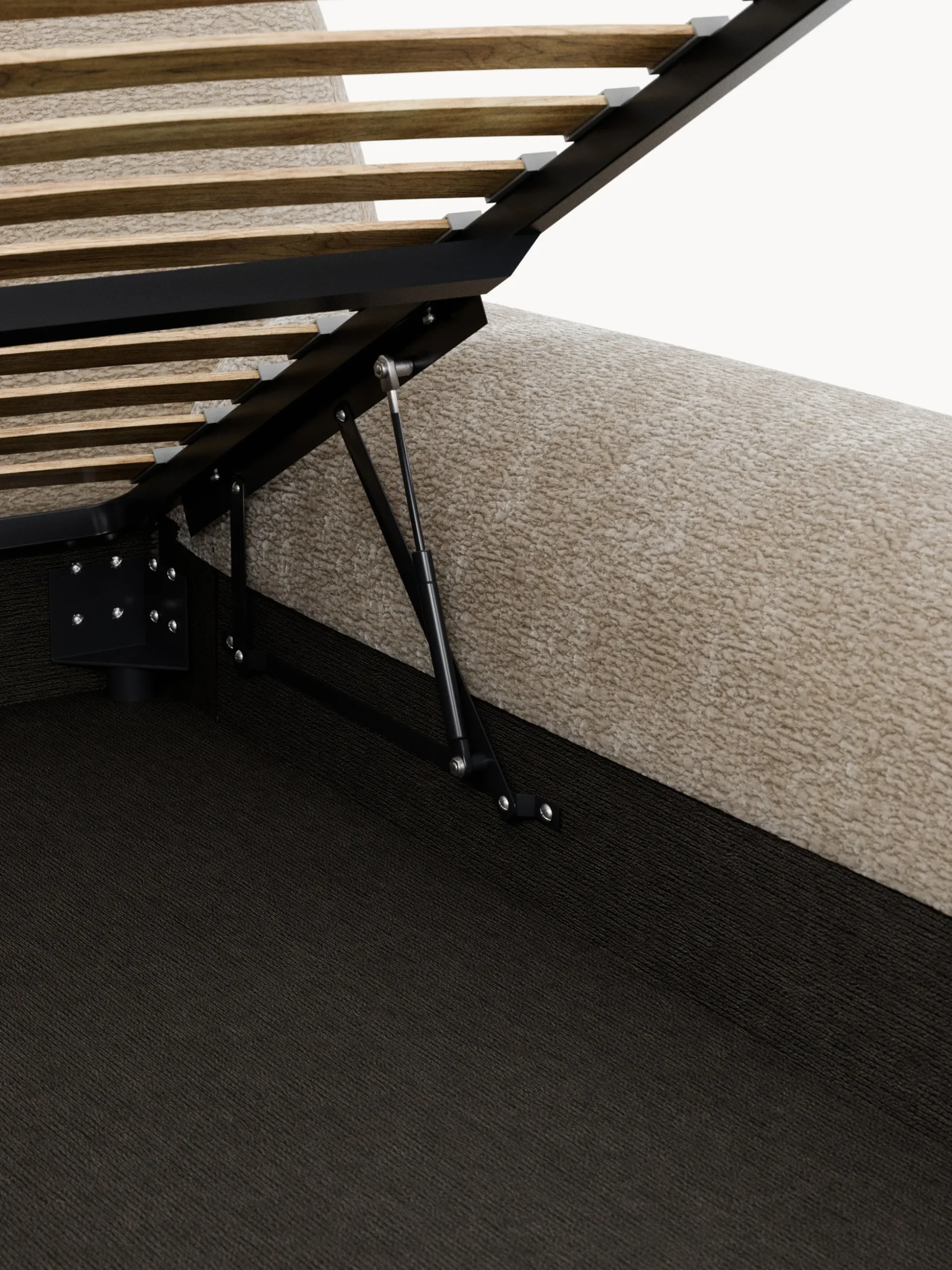 Letto imbottito con contenitore Wolke