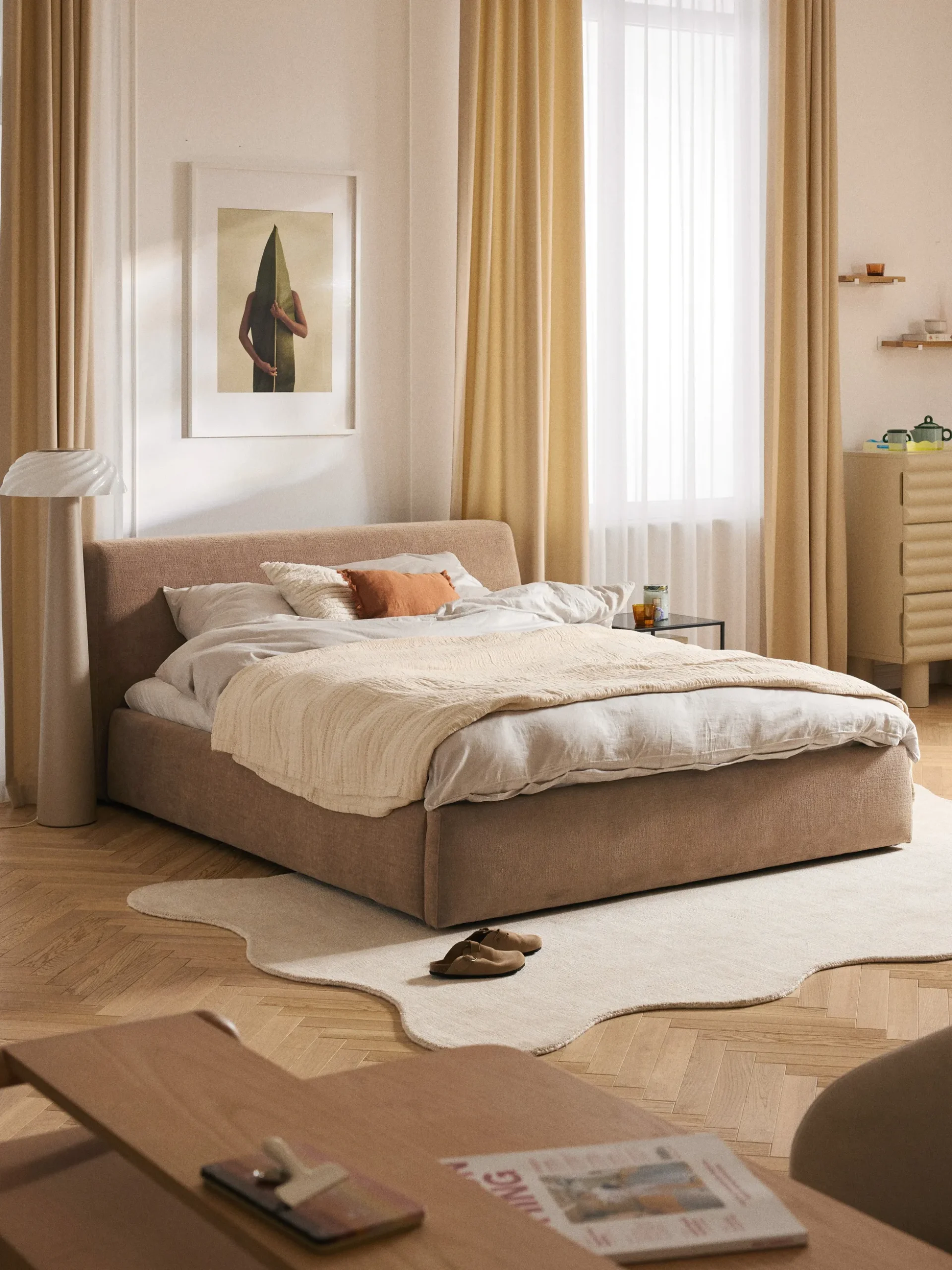 Letto imbottito con contenitore Cloud