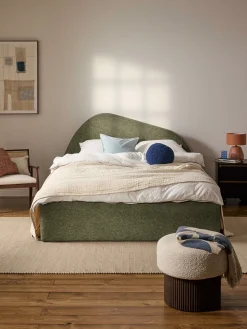 Letto imbottito in bouclé Gary