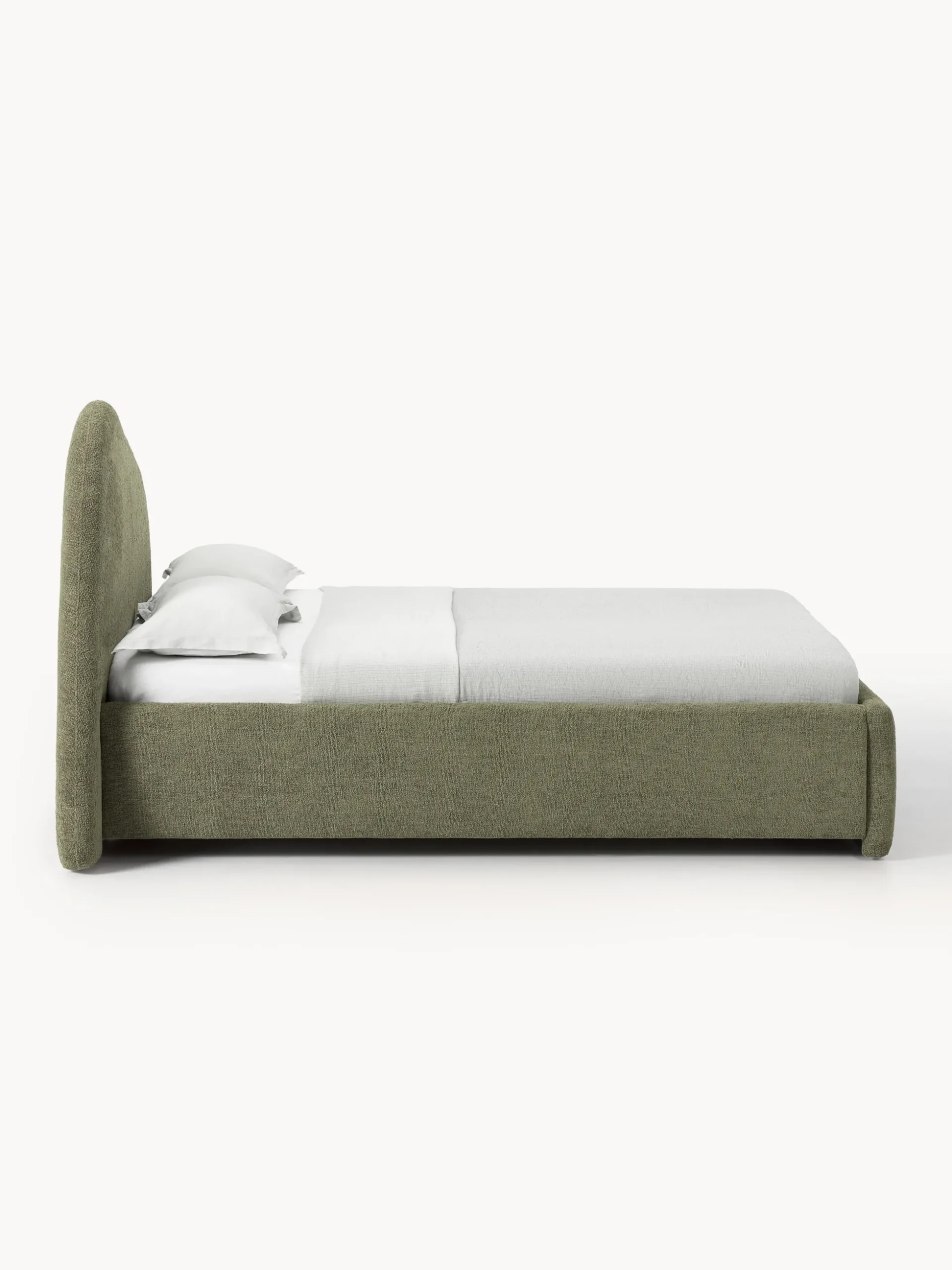 Letto imbottito in bouclé Gary
