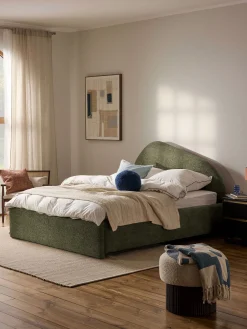 Letto imbottito in bouclé Gary