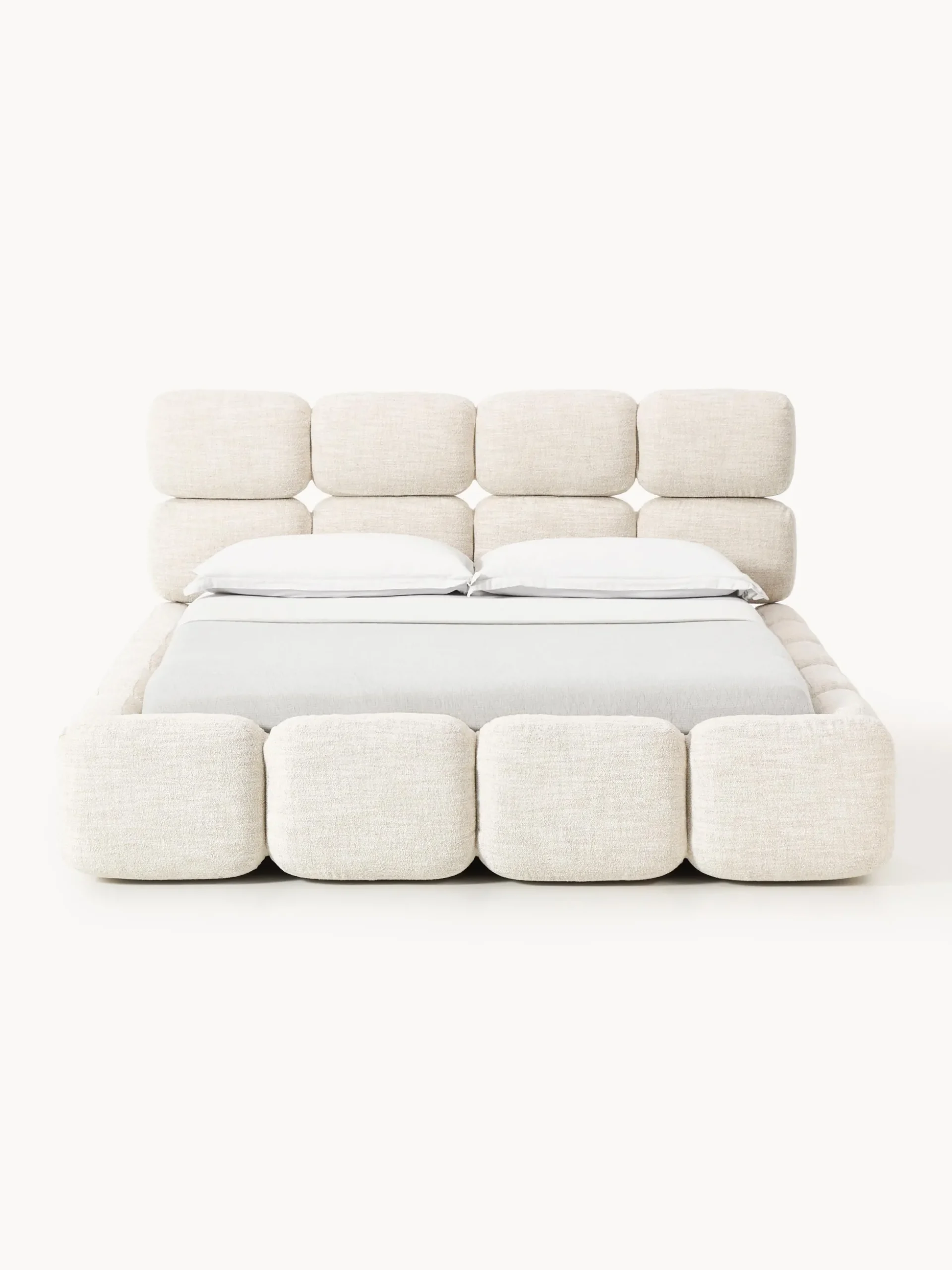 Letto imbottito in bouclé Tayla