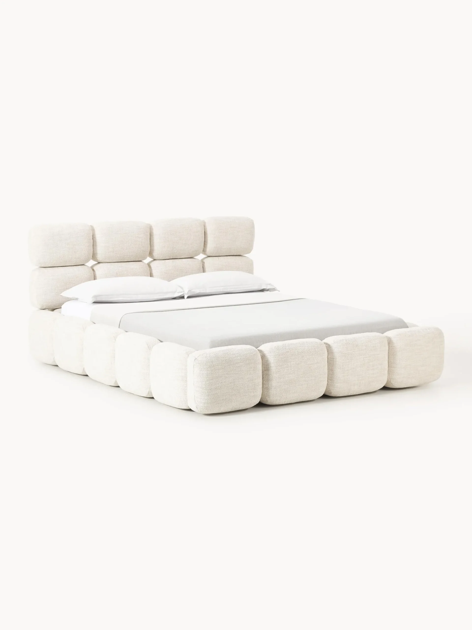 Letto imbottito in bouclé Tayla