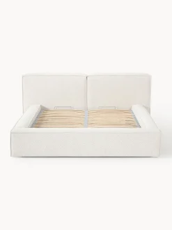 Letto imbottito in bouclé con contenitore Lennon