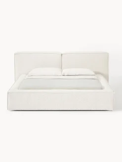 Letto imbottito in bouclé con contenitore Lennon