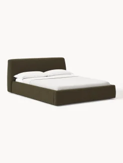 Letto imbottito in bouclé con contenitore Cloud
