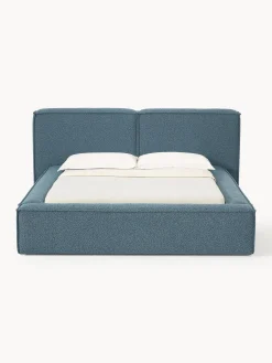 Letto imbottito in bouclé Lennon