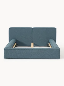 Letto imbottito in bouclé Lennon