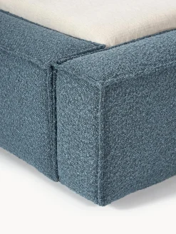 Letto imbottito in bouclé Lennon