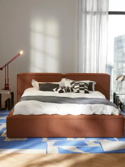 Letto imbottito in bouclé Lennon