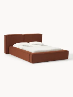 Letto imbottito in bouclé Lennon