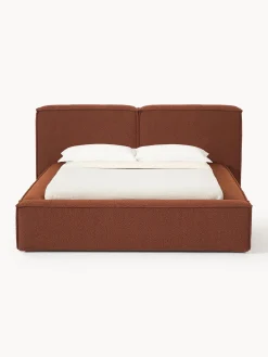 Letto imbottito in bouclé Lennon