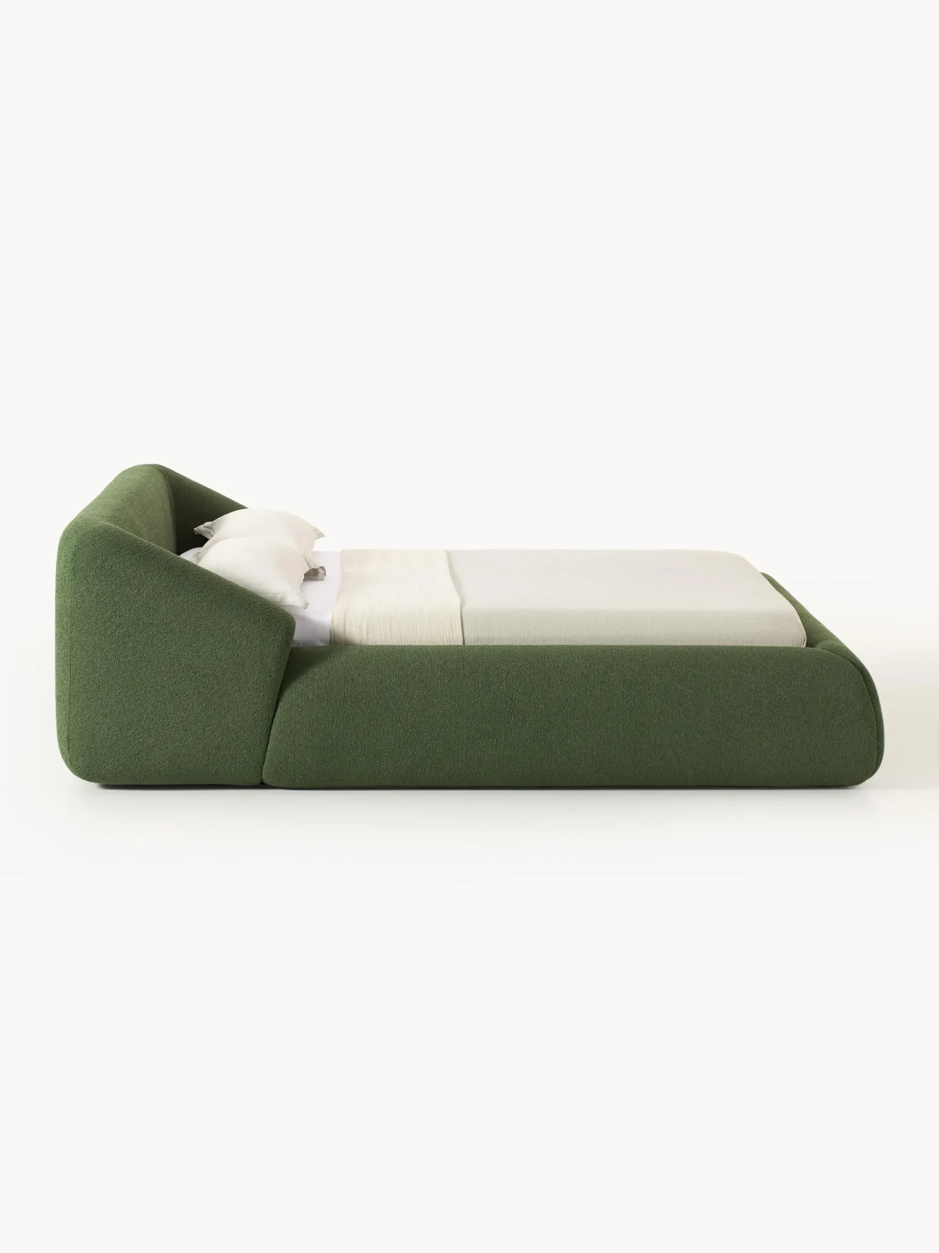 Letto imbottito in bouclé Sofia