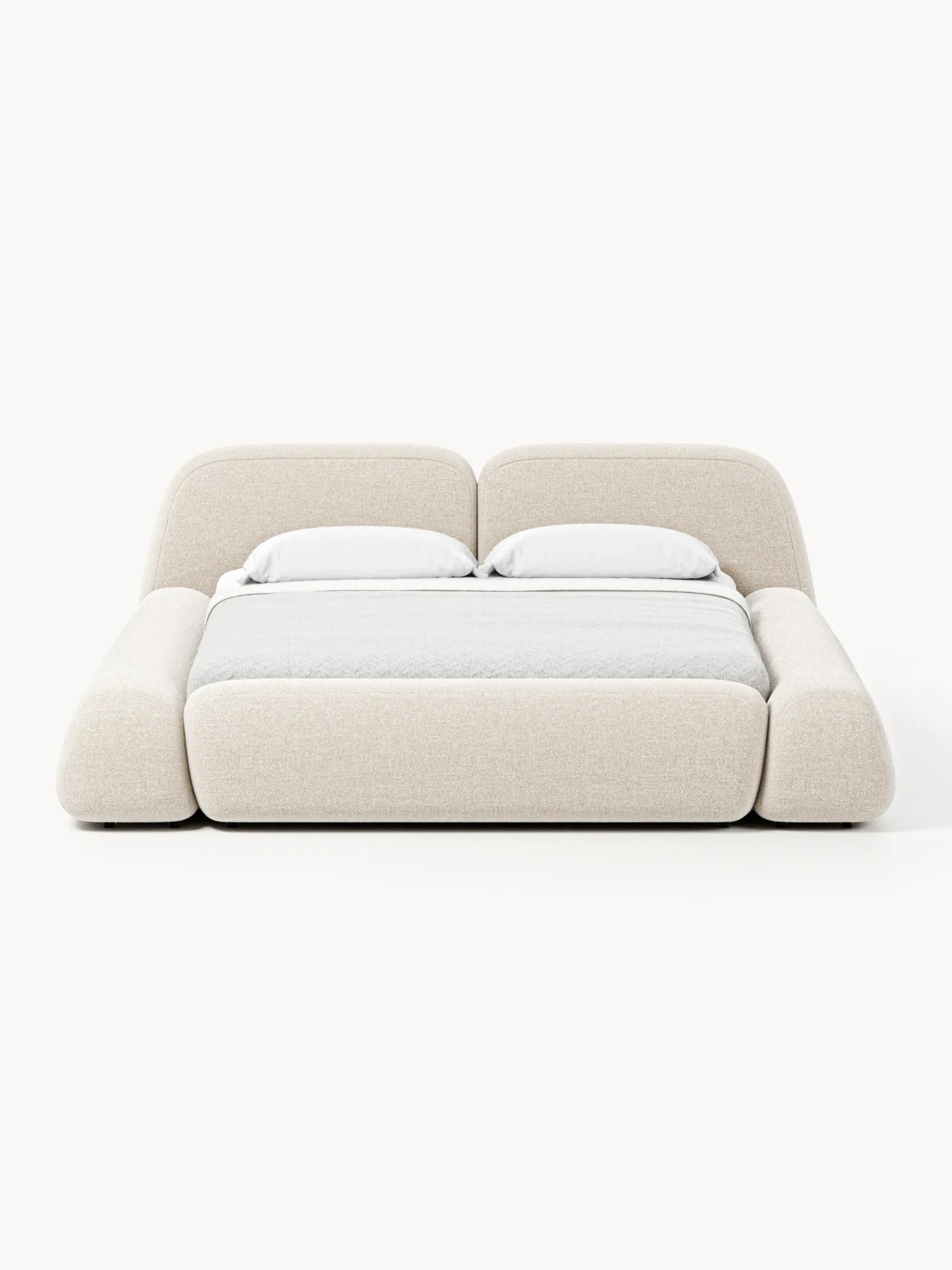 Letto imbottito in bouclé Wolke