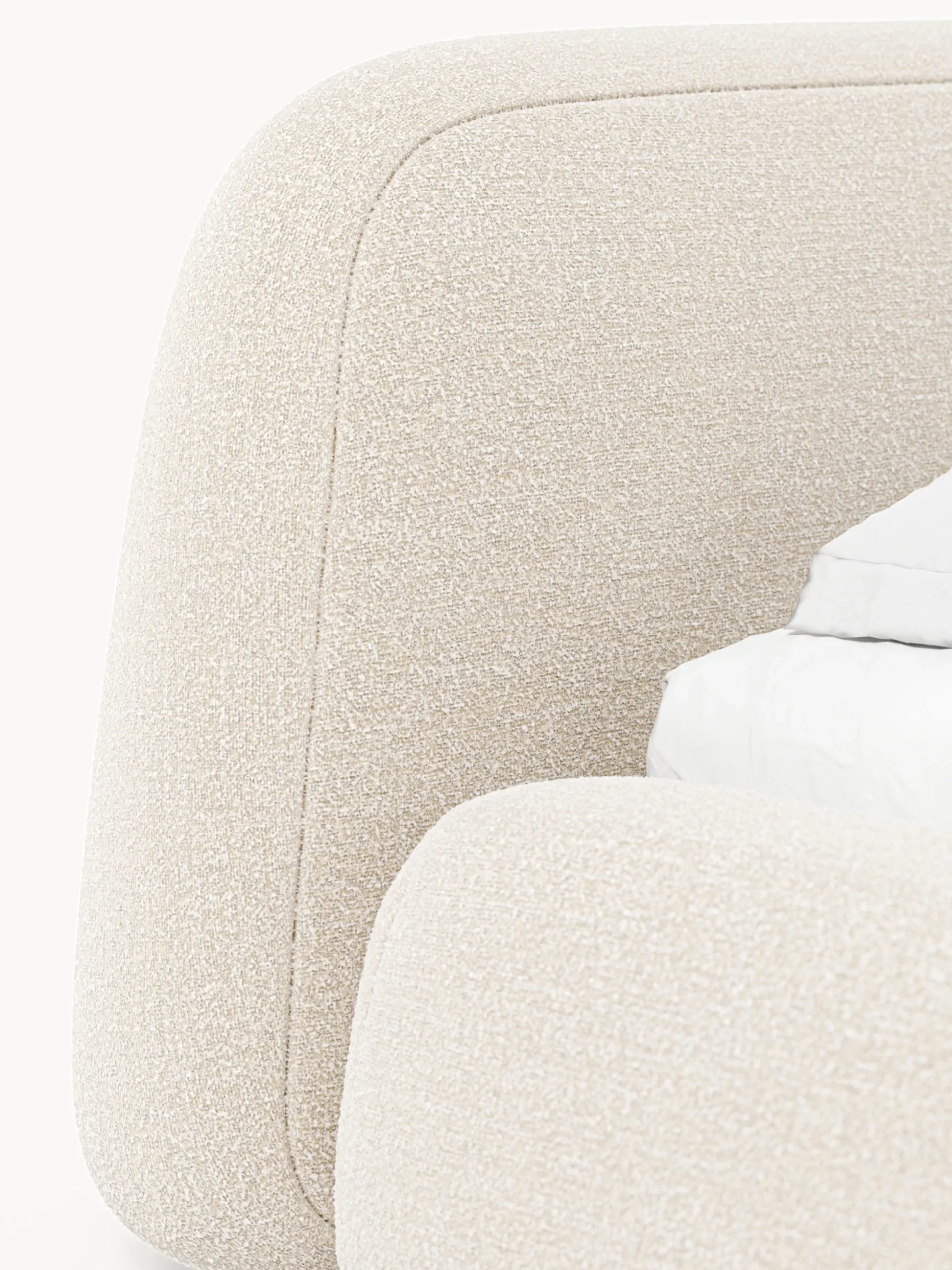 Letto imbottito in bouclé Wolke