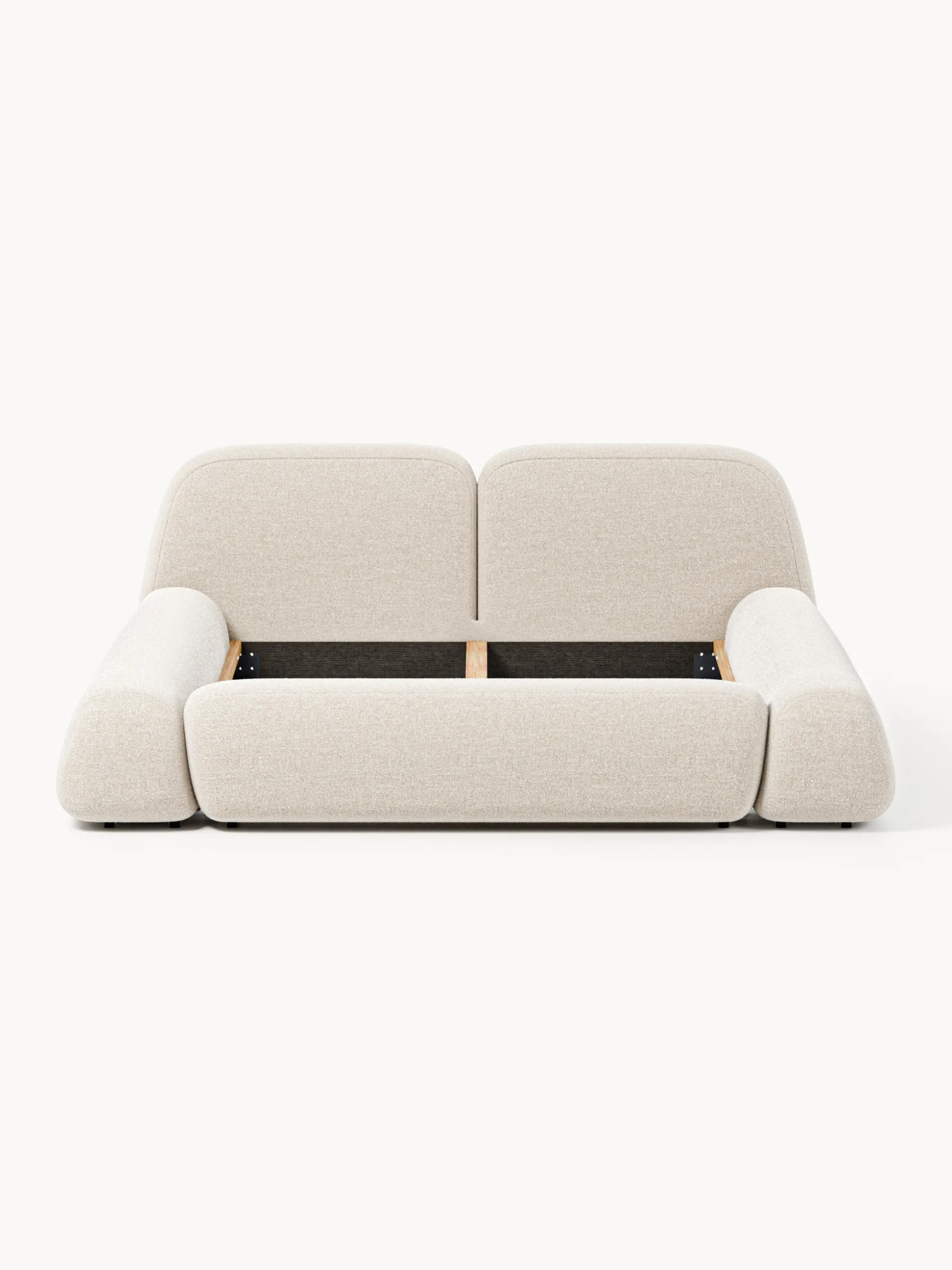 Letto imbottito in bouclé Wolke