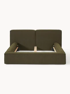 Letto imbottito in bouclé Lennon