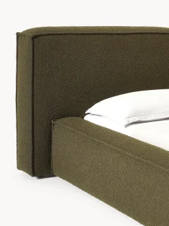 Letto imbottito in bouclé Lennon
