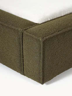 Letto imbottito in bouclé Lennon