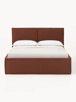 Letto imbottito in bouclé con contenitore Dream