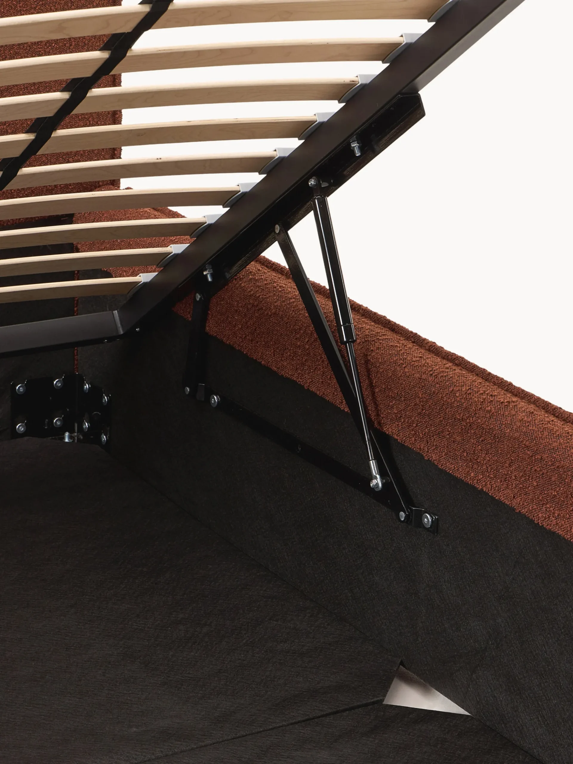 Letto imbottito in bouclé con contenitore Dream