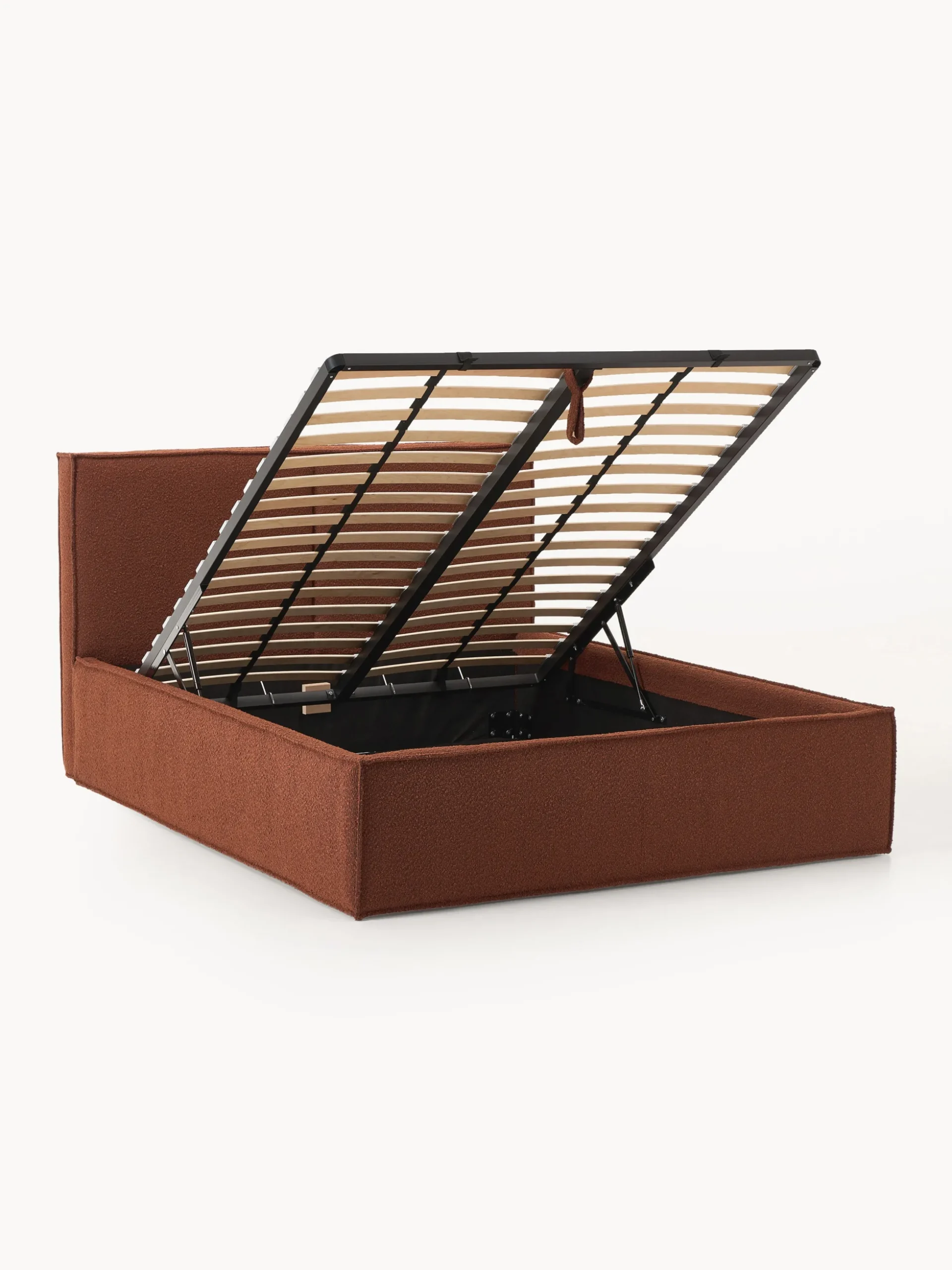 Letto imbottito in bouclé con contenitore Dream